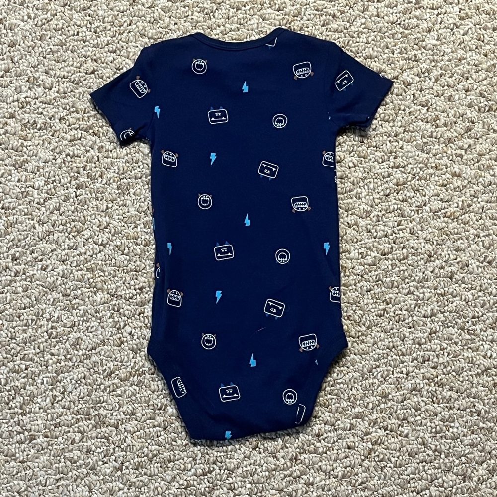 Carter’s blue onesie 12m - Picture 2 of 5